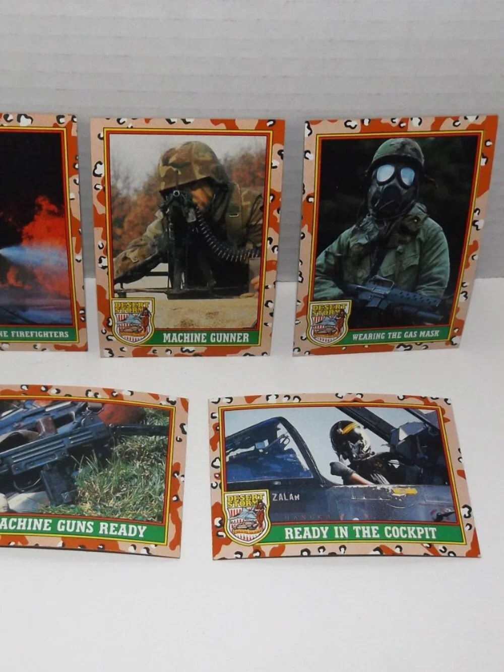 1991 Desert Storm Series 1 Mixed Trading Cards & Stickers Lot w/Org. Box